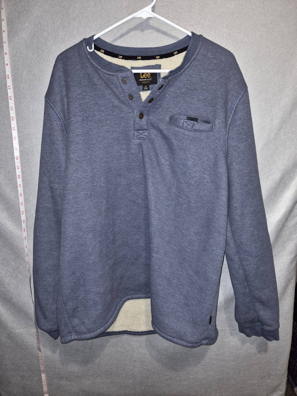 Lee Premium Select Faux Sherpa Lined Henley Pullover – Men’s XL